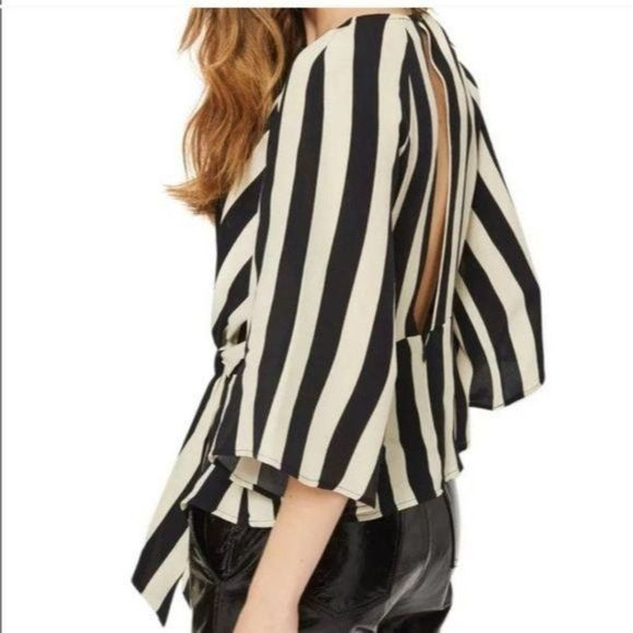 Topshop Tops - Topshop Humbug Striped Keyhole Blouse‎